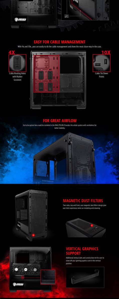 msi mag pylon tempered glass|MSI MAG PYLON Case Review .